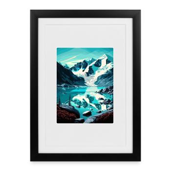 Affiche de voyage souvenir du parc national de Glacier Bay - Affiche encadrée (27 × 37 cm) - noir - Devant