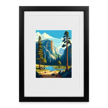 Yosemite National Park Travel Poster Souvenir WPA - Framed poster (27 × 37 cm) - black - Front