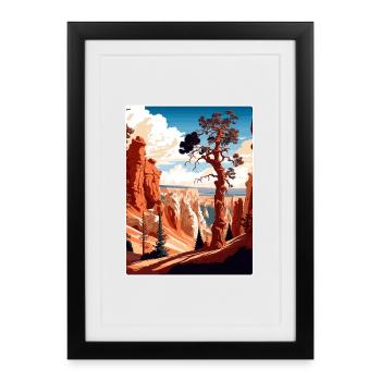 Affiche de voyage souvenir du parc national de Bryce Canyon - Affiche encadrée (27 × 37 cm) - noir - Devant