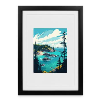 Isle Royale National Park Travel Poster Souvenir - Framed poster (27 × 37 cm) - black - Front