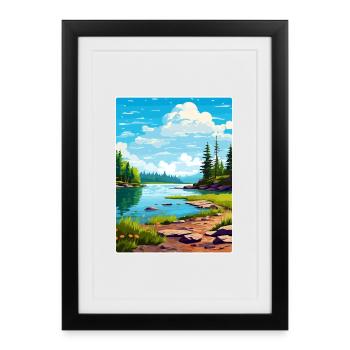 Parc national des Voyageurs Affiche de voyage Souvenir WPA - Affiche encadrée (27 × 37 cm) - noir - Devant