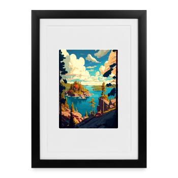 Parc national des Voyageurs Affiche de voyage Souvenir WPA - Affiche encadrée (27 × 37 cm) - noir - Devant