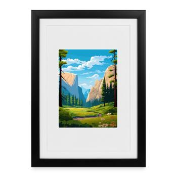 Yosemite National Park Travel Poster Souvenir WPA - Framed poster (27 × 37 cm) - black - Front