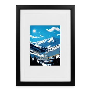 Vail Ski Resort Colorado Reiseposter Souvenir - Gerahmtes Poster (27 × 37 cm) - Schwarz - Vorne