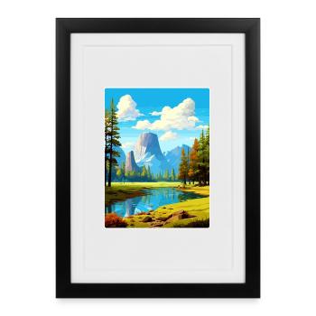 Yosemite National Park Travel Poster Souvenir WPA - Framed poster (27 × 37 cm) - black - Front
