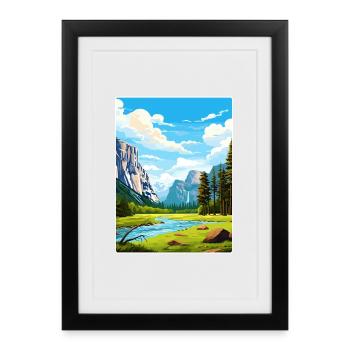 Yosemite National Park Travel Poster Souvenir WPA - Framed poster (27 × 37 cm) - black - Front