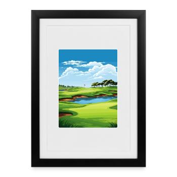 Harbor Town Golf Links Club Course Travel Poster - Framed poster (27 × 37 cm) - black - Front