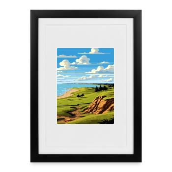 Whistling Straits Golf Course Travel Poster - Framed poster (27 × 37 cm) - black - Front