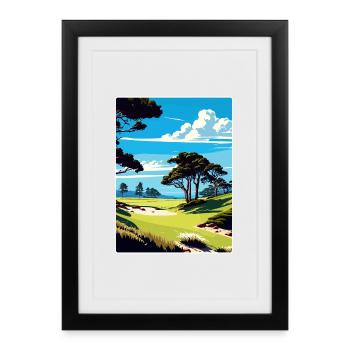 Spyglass Hill Golf Course Travel Poster Souvenir - Framed poster (27 × 37 cm) - black - Front