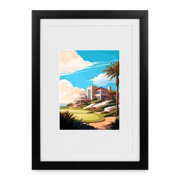 Riviera Country Club Golf Travel Poster Souvenir - Framed poster (27 × 37 cm) - black - Front
