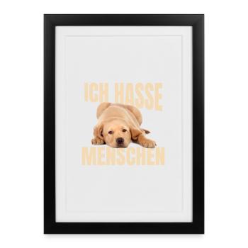 Labrador Meme - Framed poster (27 × 37 cm) - black - Front