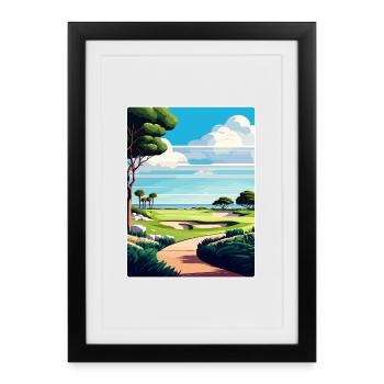 Pelican Hill Golf Club Travel Poster Souvenir WPA - Framed poster (27 × 37 cm) - black - Front