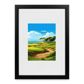 Affiche de voyage du parcours de golf de Sea Island Souvenir WPA - Affiche encadrée (27 × 37 cm) - noir - Devant