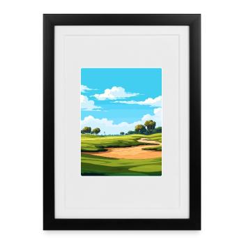 Tpc Sawgrass Golf Course Travel Poster Souvenir - Framed poster (27 × 37 cm) - black - Front