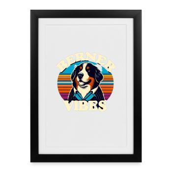 Bernese mountain dog - Framed poster (27 × 37 cm) - black - Front