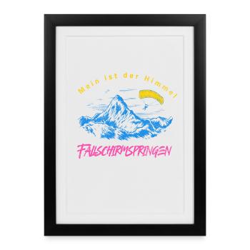 My kingdom is the sky – skydiving - Framed poster (27 × 37 cm) - black - Front