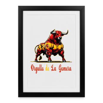 La fierté du design du drapeau de La Gomera - Affiche encadrée (27 × 37 cm) - noir - Devant