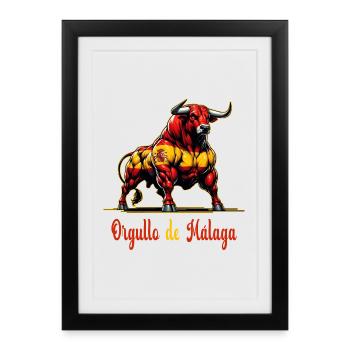 Le design du drapeau de la fierté de Malaga - Affiche encadrée (27 × 37 cm) - noir - Devant