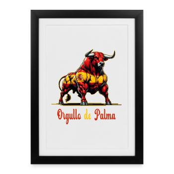 La fierté du design du drapeau de Palma - Affiche encadrée (27 × 37 cm) - noir - Devant