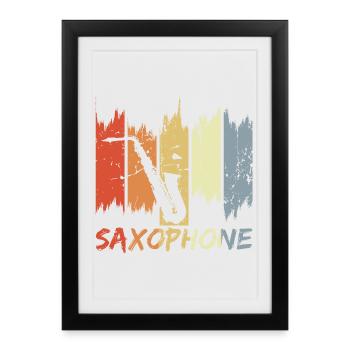 Vintage Saxophonist - Framed poster (27 × 37 cm) - black - Front