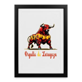 Design du drapeau Pride Zaragoza - Affiche encadrée (27 × 37 cm) - noir - Devant