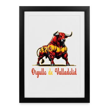 La fierté du design du drapeau de Valladolid - Affiche encadrée (27 × 37 cm) - noir - Devant
