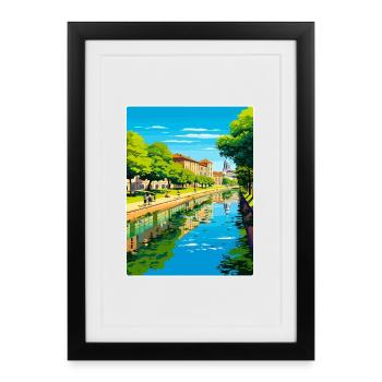 Padua Palermo Town Italy Travel Poster Souvenir - Framed poster (27 × 37 cm) - black - Front