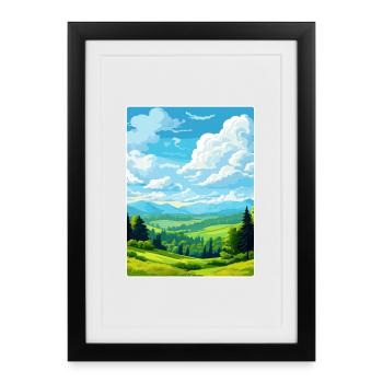 Haut-Palatinat Allemagne Affiche de voyage souvenir - Affiche encadrée (27 × 37 cm) - noir - Devant