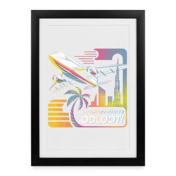 Nous nous envolons pour Dubaï - Odloot ! - Affiche encadrée (27 × 37 cm) - noir - Devant