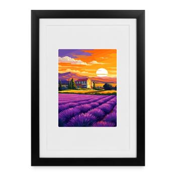 Provence France Affiche de voyage Peinture Souvenir WPA - Affiche encadrée (27 × 37 cm) - noir - Devant