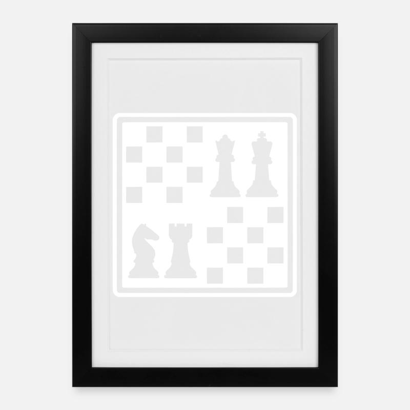 Échecs - Affiche encadrée (27 × 37 cm) - noir