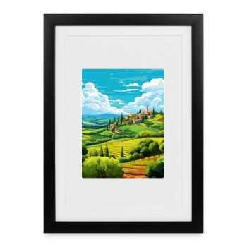Italy Travel Poster Souvenir WPA Postcard Painting - Framed poster (27 × 37 cm) - black - Front
