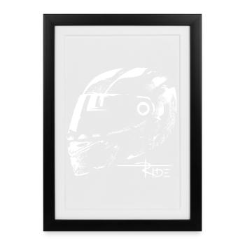 Ride Casque de Moto Motard SuperSport Racing Symbole - Affiche encadrée (27 × 37 cm) - noir - Devant