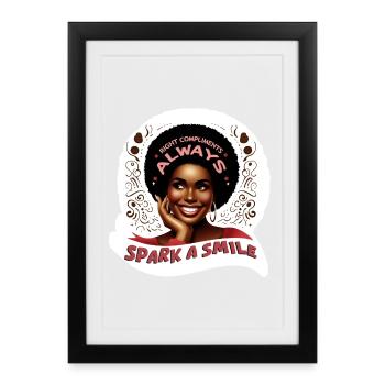 SPARK A SMILE - Affiche encadrée (27 × 37 cm) - noir - Devant