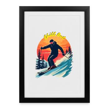Chill Vibes, Ice Skating Adventure - Framed poster (27 × 37 cm) - black - Front