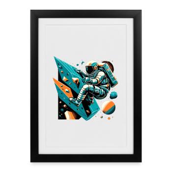 Bouldering Astronaut Gift - Framed poster (27 × 37 cm) - black - Front