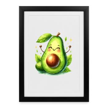 Avocado Funny Positive Optimism Gift - Framed poster (27 × 37 cm) - black - Front