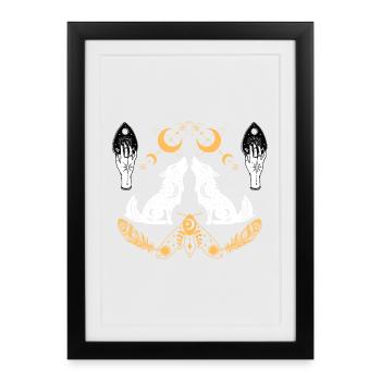 Emblème des Loups Lunaires - Affiche encadrée (27 × 37 cm) - noir - Devant