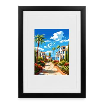 Costa Del Sol Spain Vintage Travel Poster Souvenir - Framed poster (27 × 37 cm) - black - Front