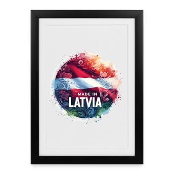 Made in Latvia Gift - Framed poster (27 × 37 cm) - black - Front