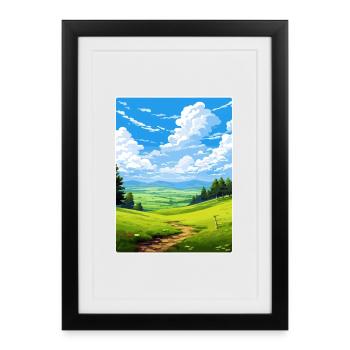Bergisches Land Allemagne Affiche de voyage Souvenir WPA - Affiche encadrée (27 × 37 cm) - noir - Devant