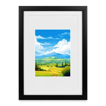 Mount Ida Greece Travel Poster Souvenir Paint WPA - Framed poster (27 × 37 cm) - black - Front