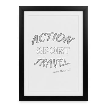Action Sport Voyage - Affiche encadrée (27 × 37 cm) - noir - Devant