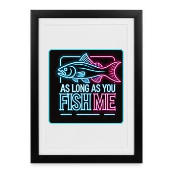 Tant que tu me pêcheras, design de perche - Affiche encadrée (27 × 37 cm) - noir - Devant