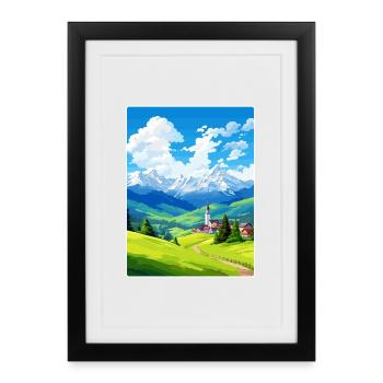 Berchtesgaden Allemagne Affiche de voyage Souvenir WPA - Affiche encadrée (27 × 37 cm) - noir - Devant