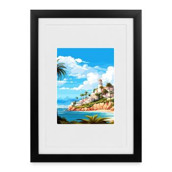 Costa Del Sol Spain Vintage Travel Poster Souvenir - Framed poster (27 × 37 cm) - black - Front