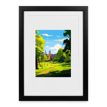 Ealing Angleterre Londres Affiche de voyage Souvenir WPA - Affiche encadrée (27 × 37 cm) - noir - Devant
