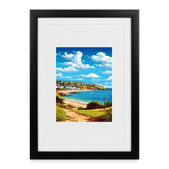 Carbis Bay Cornwall England Travel Poster Souvenir - Framed poster (27 × 37 cm) - black - Front