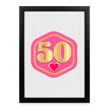 50th Birthday - FIFTY - Framed poster (27 × 37 cm) - black - Front
