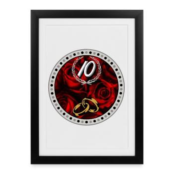 Roses annulaires du dixième anniversaire - Affiche encadrée (27 × 37 cm) - noir - Devant
